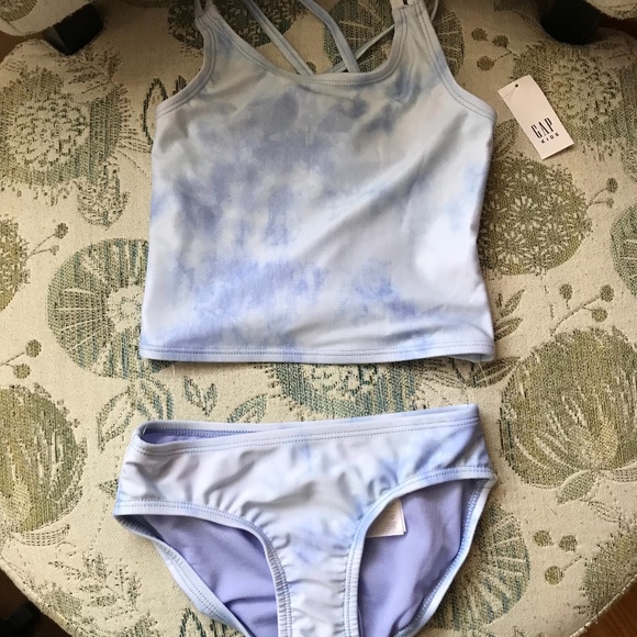Gap Kids 2-Piece Bathing Suit - Light Blue Tie Dye, New - Picture 1 of 6